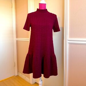 Zara Women Dress, Red, Burgundy Color, Size S, Knee Length